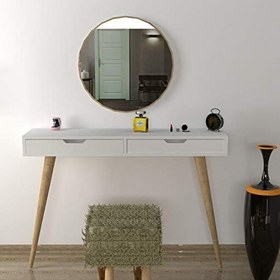 Resim Karina Aynalı Masif Ayaklı Çekmeceli Makyaj Masası 