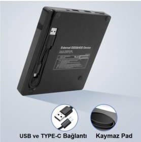 Resim KENLY Harici DVD-RW USB 3.0 CD DVD Yazıcı | SD TF Kart Okuyucu & USB Hub Çok Fonksiyonlu 