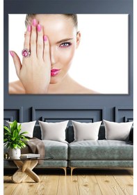 Resim Pembe Yüzüklü Ve Ojeli Kadın Kanvas Duvar Tablo 3322726 