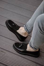 Resim Genel Markalar MN002 - RST Loafer Verniciata Erkek Ayakkabı SIYAH 