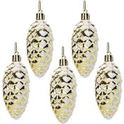 Resim Plastik Noel Ağacı Süsleri, Koniler, Işıltılı Asılı Şenlikli Süslemeler 