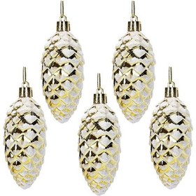 Resim Plastik Noel Ağacı Süsleri, Koniler, Işıltılı Asılı Şenlikli Süslemeler 