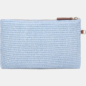 Resim Desa Kadın Mavi Balık Motifli Hasır Clutch 