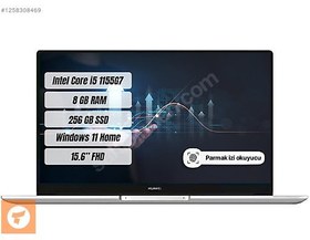Resim HUAWEI MATEBOOK D15 INTEL CORE İ5 8GB RAM 256GB SSD LAPTOP 