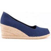 Resim Star Tombis Burnu Açık Dolgu Topuk Kadın Keten Hasır Ayakkabı 