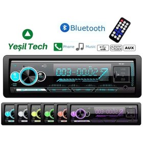 Resim Exvol Araba Oto Teyp 7 Renk Çift Usb Sd Aux Bletooth Çift Amfi 