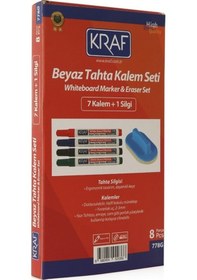 Resim Doldurulabilir Beyaz Tahta Kalemi Ve Silgi 8'li Siyah/mavi/kırmızı/yeşil 