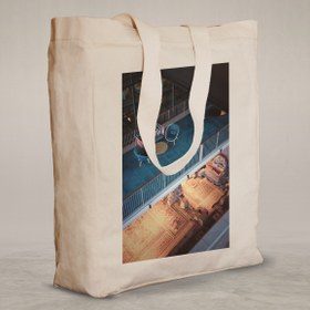 Resim Knitted Handle Canvas Bag - 2 