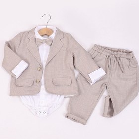 Resim Erkek Bebek Ceketli 4 ' Lü Takım Taş Rengi 