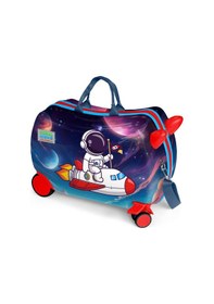 Resim Coral High Kids Kırmızı Lacivert Astronot Desenli Otur-çek Çocuk Valizi 16364 Lacivert - Kırmızı 