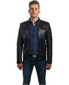 Resim Hilda Deri Şık Hakiki Deri Siyah Spor Erkek Ceket Bond Çok Renkli 