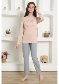 Resim Akbeniz Kız Çocuk Penye Pijama Takım 20425 Pudra 
