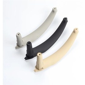 Resim Siyah-panel-bej Siyah Araba Sol Sağ İç Kapı Kol Dayama Kolu İç Panel Çekme Trimi 