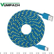 Resim Mikro Usb Kablosu 1 M 2 M 3 M Naylon Örgülü Data Sync Usb Şarj Aleti Kablosu Samsung Uyumlu Huawei Xiaomi Htc Android Telefon Usb Mikro Kablolar 
