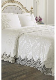 Resim Fransız Güpürlü Çeyizlik Pike Takımı Arus Krem 