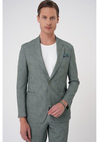 Resim Efor Comfort Fit Mono Yaka Çift Yırtmaç Torba Cep Casual Yeşil Ceket C 701 Yeşil 