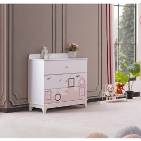 Resim Cıty Şifonyer - Beyaz Pembe Beyaz 