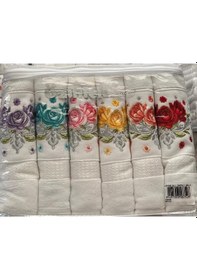 Resim Özdilek Lupine 6'lı Çantalı Nakışlı Havlu Model5 Beyaz 