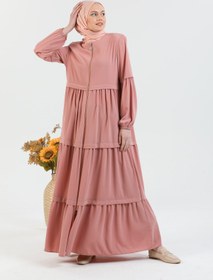Resim Kat Detaylı Bol Kesim Ferace Pembe | 20683 - 42 / Pembe 