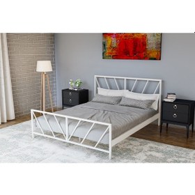 Resim Metalia Gm 227 Gözde Çift Kişilik Karyola Beyaz 150X200 