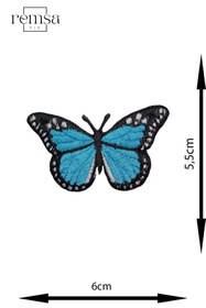 Resim REMSATİC Ütü Ile Yapışan Arma - Patch - Kelebek Modeli Turkuaz (6cm X 5,5cm) 2 Adet 