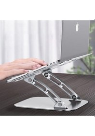 Resim More TR Ally T602 Ayarlanabilir Katlanır Isı Havalandırmalı Alüminyum Laptop Standı 