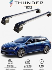 Resim Renault Megane Grand Tour 2016-sonrası Trx2 Thunder Carrier Kilitli Ara Atkı Taşıyıcı Tavanbarısiyah 