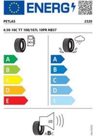 Resim Petlas 6.50-16 C TT 108/107L 10PR NB37 Çeker Kamyonet Lastiği (Üretim Tarihi:2025) 