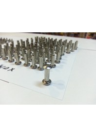 Resim 1.5 C CM Dosya Klasör Menü Kartela Vidası Nikel Inox Renk 100 Adet 