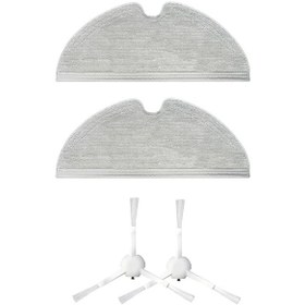 Resim Dreame L10 Pro Beyaz Uyumlu Yedek Mop Ve Yan Fırça-4 Parça 