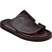 Resim Karayel Hakiki Deri Parmak Arası Erkek Terlik PLM-K001 Kahve 