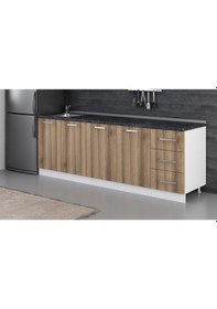 Resim Minar 235 Cm Mutfak Dolabı Beyaz Dore 235-D2-Alt Modül Beyaz 