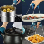 Resim 4 Parça Yanma Önleyici Mutfak Seti - Tencere Tabak Tutucu ve Fırın Eldiveni 