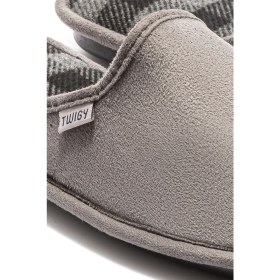 Resim Twigy Ekose Erkek Ev Terliği Gri-3 41/46 
