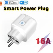 Resim Wifi Tuya Akıllı Fiş, "Tuya Smart" ve "Smart Life" ile Uyumlu - Avrupa Standartlı 16A Ses Kontrollü Akıllı Priz, Mobil Uygulama ve Uzaktan Kumanda Desteği, Google Alexa ile Uyumludur 