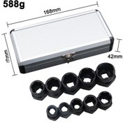 Resim Yunboo 10 Parça Çelik Somun Kaldırıcı Seti - Çapraz Ticaret Paketi, Alüminyum Kutuda, Dayanıklı Ve Çok Amaçlı Somun/fıçça Kaldırma Aracı 588g 