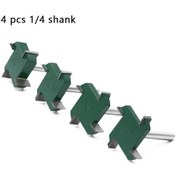 Resim Qingmipy Endüstriyel Kalite Ahşap İşleme T-tipi Bıçağı, 4 Kenar, 1/4 Ve 6 Sap Seçenekli, Kesme Hızı Ve Doğruluğu Artırır 4'lü Set, Yeşil 