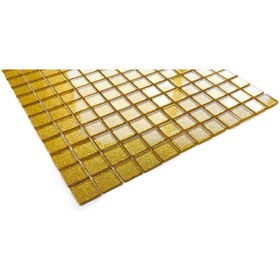 Resim MozaiKristaL Mutfak tezgah arası ve iç dekorasyon için 23x23x4 Gold Kristal Cam Mozaik. (1 Koli=1 m2 Fiyatıdır) 
