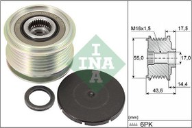Resim INA 535010510 | Alternatör Kasnağı Clio.2-Megane.1-Lgn.1 1.4-1.6 16V 6 Kanallı (Aof-1000) 