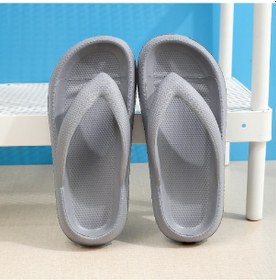 Resim Kadın Serin Terlik Yumuşak Alt Banyo Kalın Tabanlı Kaymaz Terlik Erkek Grey 