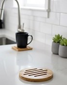 Resim Kitchen Design Lab Bambu Çizgili Yuvarlak Nihale 17 CM 