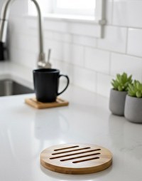 Resim Kitchen Design Lab Bambu Çizgili Yuvarlak Nihale 17 CM 