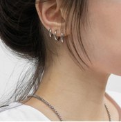 Resim Heppii Cerrahi Çelik Düz Küpe Seti 3 Parça Silver 
