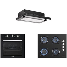 Resim Kumtel Siyah B66 - SF2 - KO-40TAHDF - DS6-905S Siyah Ankastre Set 