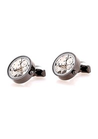 Resim Omark Cotton Watch Black Saat Mekanizmalı Kol Düğmesi 