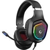 Resim Rampage Rampage RM-K90 Vector Siyah Rgb LED Type-C Gaming Mikrofonlu Oyuncu Kulaklığı 