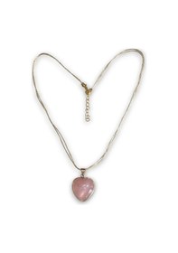 Resim Pembe Kuvars Kolye Kalp Kesim 453-4 Pembe 