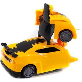 Resim Robota Dönüşen Araba Transformers Sarı Işıklı Sesli 15 Cm 