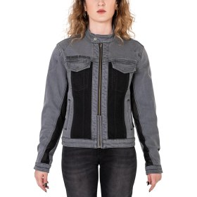 Resim Thebikerjeans Silver Ice Korumalı File Motosiklet Kot Montu Kadın 