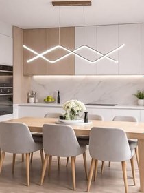 Resim Fer Avize David Modern Tasarım Kahverengi Yemek Masası Üstü - Mutfak - Salon Beyaz Led 2 Li 